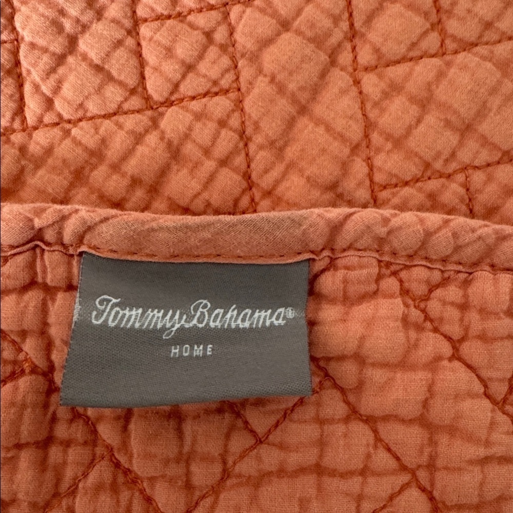 Tommy Bahama Terracotta Quilted Bedspread - Picture 4 of 5
